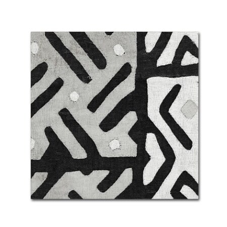 Wild Apple Portfolio 'Kuba Cloth I Square II BW' Canvas Art,14x14